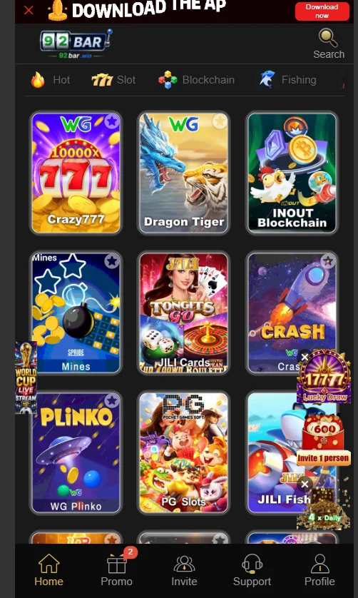 92bar game reward